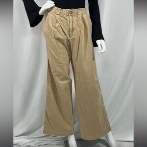 (3 for $25)LOFT elastic high waist wide leg khaki pant, size S